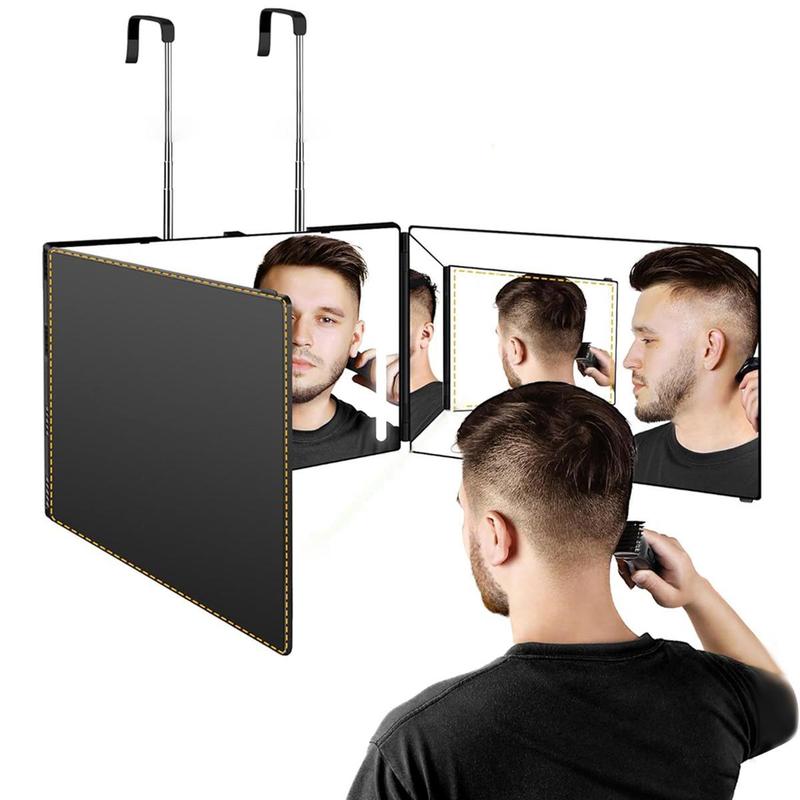 3 Way Trifold Haircut Mirror with Adjustable Bracket, 1 Count 360 Degree Mirror for Hair Cutting, Shaving, Grooming, Hair Styling, Dye Hair and Makeup 0