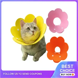 【carepet】Cat Recovery Collar Pet Dog E-Collar Elizabeth Circle Cute Flower Neck Kitty Cones After Surgery