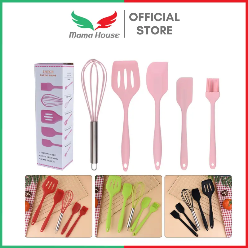 [MH] Set Alat Masak Silikon Baking Props 5 In 1 Food Grade Tahan Panas 1