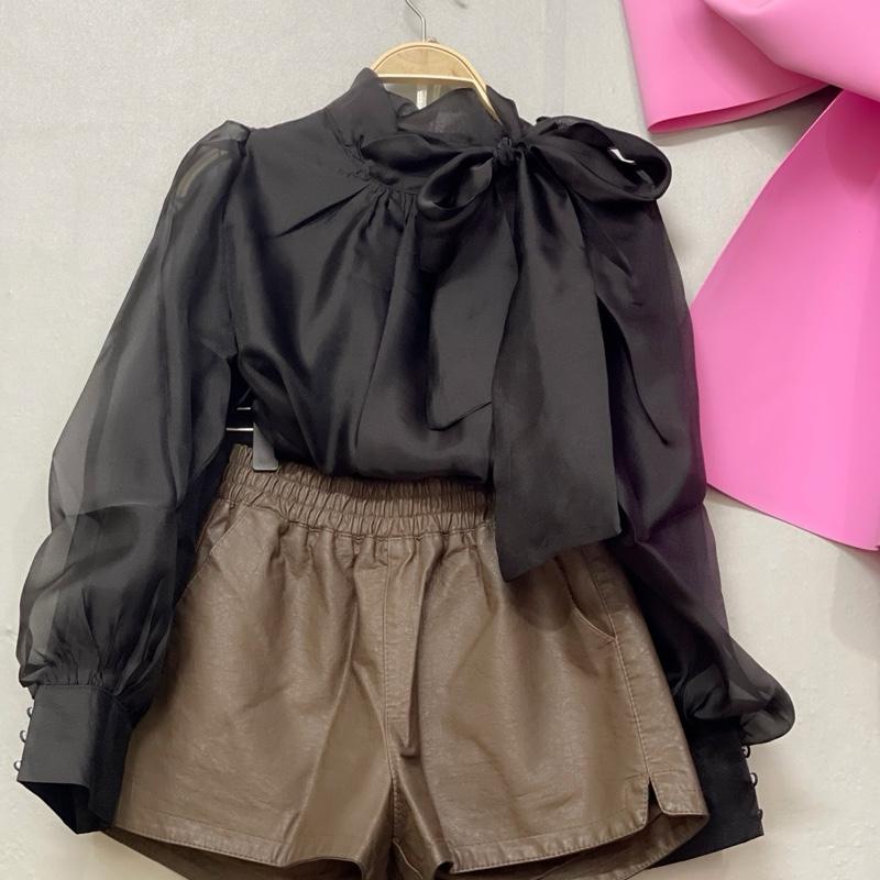 Áo sơ mi nữ , áo sơ mi voan , sơ mi nữ voan tơ    Nữ Women Jacket Top Shirt Kem Voi 4