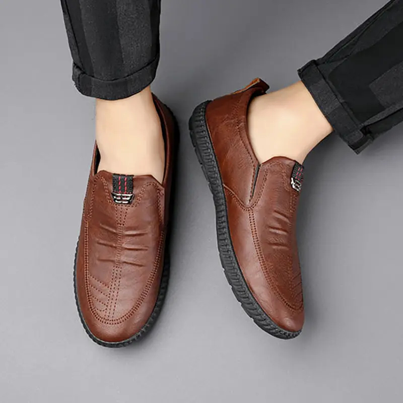 Techdoo Sepatu Pantofel Formal Pria Sepatu Slop Kulit Cowok Casual Shoes Men Kerja MC446 4