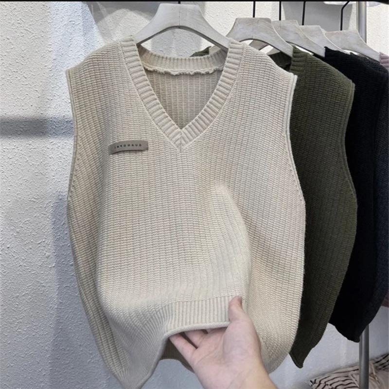  Áo Gile Len Nữ Phom TO  50-75kg  Cổ V Basic Trơn Phong Cách Hàn Quốc Tag DA Hàng QC Minxu Shop GL24K 