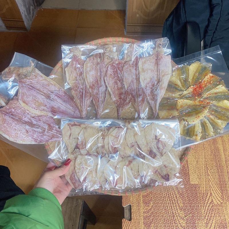 Gói mực khô 2con +5con +1 gói nhỏ và cá khô