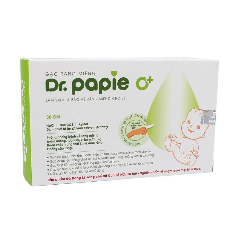 Gạc răng miệng Dr.Papie 0+ cho bé (30 gói) 0
