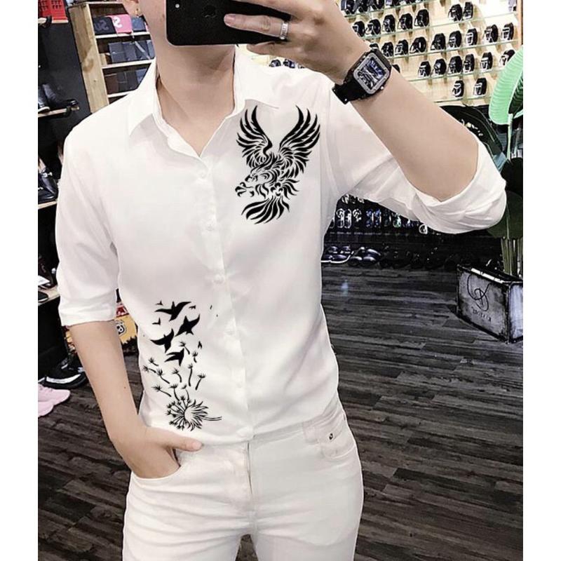 áo sơ mi nam in hoạ tiết đại bàng phối đẹp hot trend