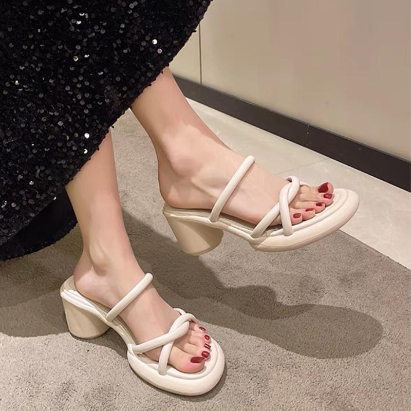 Simple Thick Bottom Sandals for Women heels(7cm) Open Toe - TikTok Shop ...