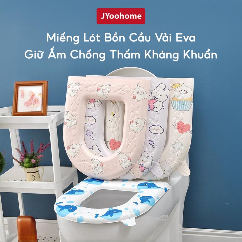  COMBO 3 Đệm Lót Bồn Cầu Giữ Ấm Chống Vi Khuẩn JYoohome Nhựa Eva Chống Thấm Nuớc Tấm Phủ Bồn Cầu Tiện Lợi Toilet 