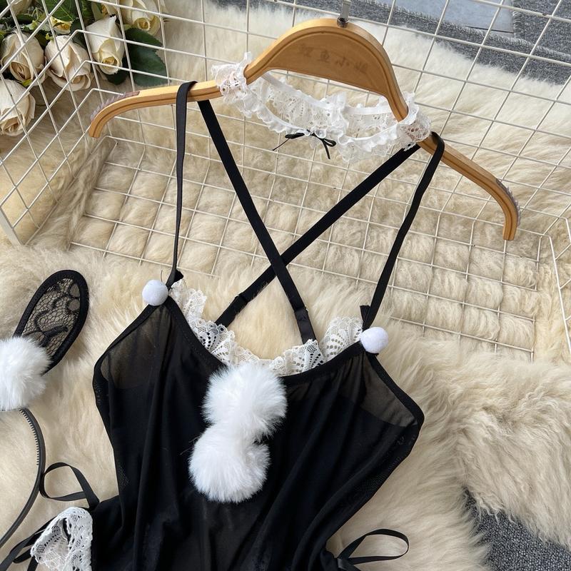 Bodysuit BerryLady chất liệu thun co dãn 2 dây đan chéo Bodysuits nữ đen-l m m Sweet Cherry body suit bodysuit Black party wonwoo khoét eo v shaped màu mina sue choi Tre ÁO