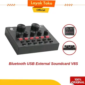 V8S - TaffSTUDIO Bluetooth Audio USB External Soundcard Live Broadcast Mic