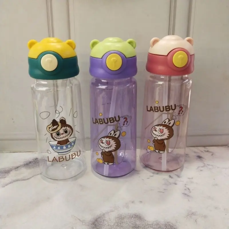 Botol Minum Labubu 550ML Sedotan BPA Free Botol Minum Anak Karakter Labubu Viral Original 2