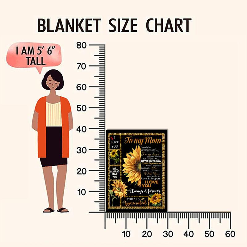 Sunflower & Letter Pattern Blanket Gift for Mom, Casual Soft Throw Blanket, All Season Blanket, Breathable Comfortable Blanket, Comfy Bedding for Christmas Decor, Air-conditioning Blanket for Home Office Travel, Christmas Gifts, Christmas Decorations 8