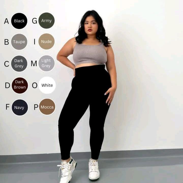 Legging sport fleece jumbo tebal nyaman Hitam [PINKDOSE] 0