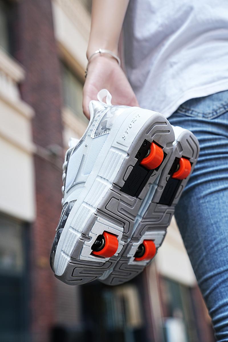 Product Introduction of Huiluo Heelys Skates Rollerskate LED Light Shoes with Shoelace Wheels Factory Direct Sales Order 10