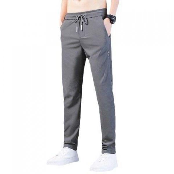 Quần Lụa Lạnh Dáng Suông Dáng Rộng Cho Nam, Thoáng Khí Và Thoáng Khí, Quần Thường Ngày Mỏng, Thích Hợp Cho Mùa Hè, Co Giãn, Thể Thao Nam, Bán Buôn Có Sẵn 4