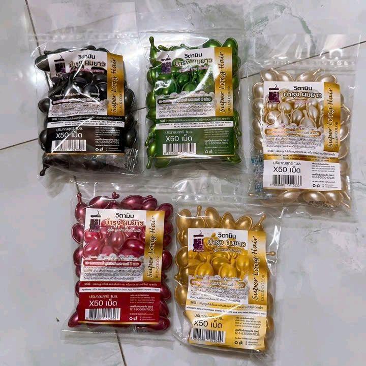 [ Chính Hãng Thái ] Túi 50 Viên Serum Dưỡng Bóng Mượt Tóc , Thơm Tóc Thái Lan