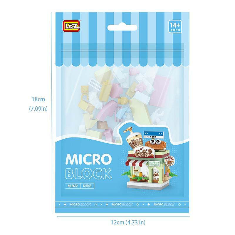 120pcs Coffee Shop Design Micro Building Block Kit, Miniature Cafe Model, Building Toy For Kids, Christmas Gift 1