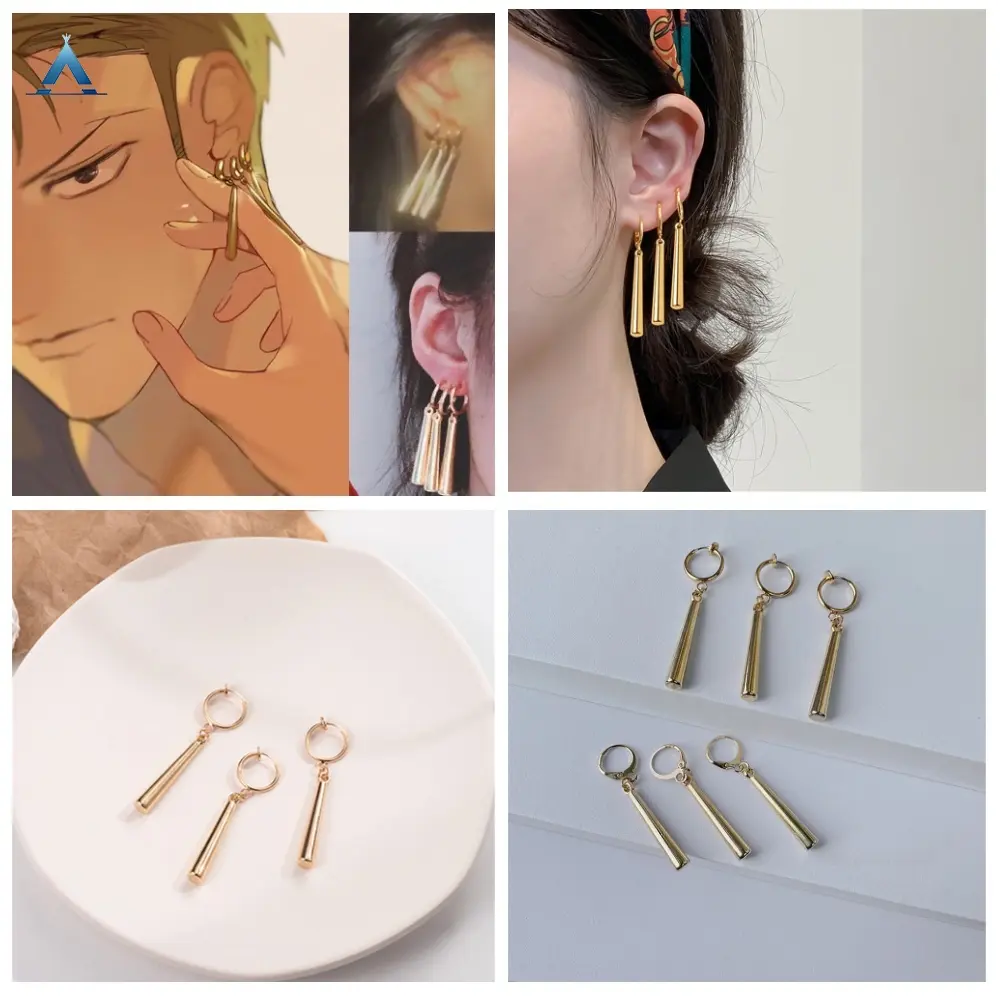 Cindie Accessories Hot Cold Wind Cool Girls and Boys Long Pendant Earring Unique Personality Design Without Hole Fashion Earclip