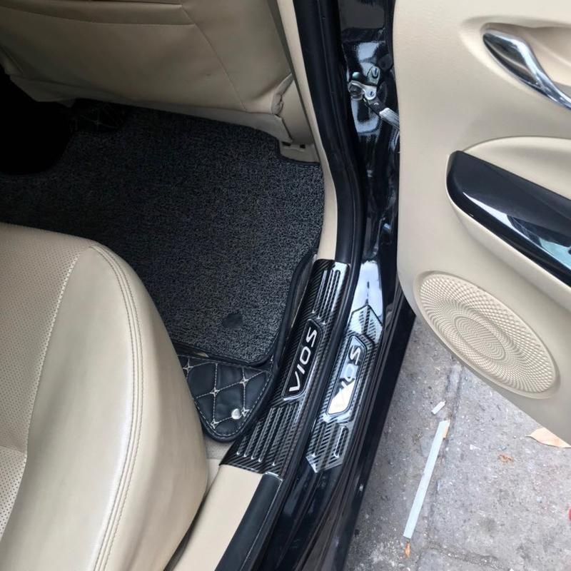 Ốp bậc cửa, nẹp bước chân trong, ngoài CARBON xe Vios 2019- 2022, 2023,2024 vân CACBON cao cấp Nhãn Dán 0