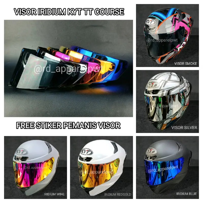KACA VISOR IRIDIUM TT COURSE JITSU AIR 1  KBR MLA TTC JS FULL FACE Motorcycle Red 0
