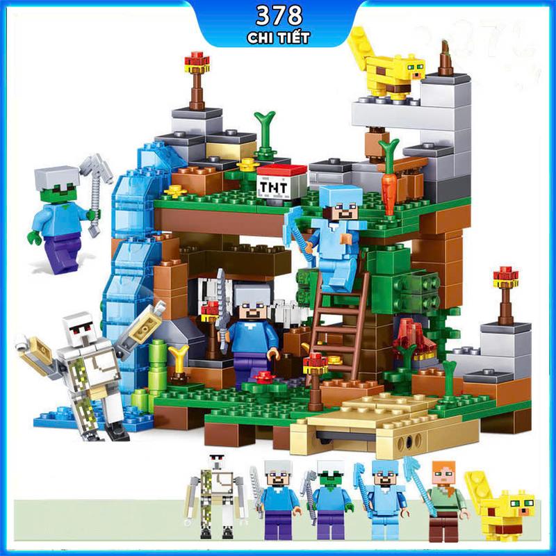 [378 ] Đồ chơi lắp ráp Minecraft Thế giới sinh tồn My World, ngôi làng, khu mỏ kèm các nhân vật
