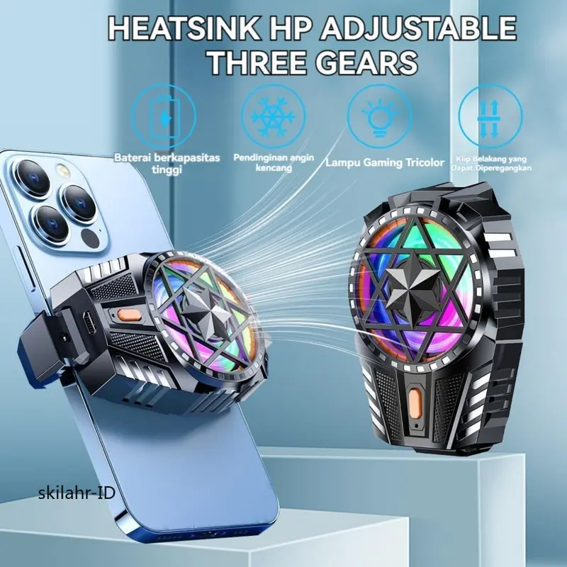 Radiator ponsel semikonduktor magnetik, pendinginan udara yang kuat, pengoperasian dengan kebisingan rendah, mendinginkan ponsel dengan cepat