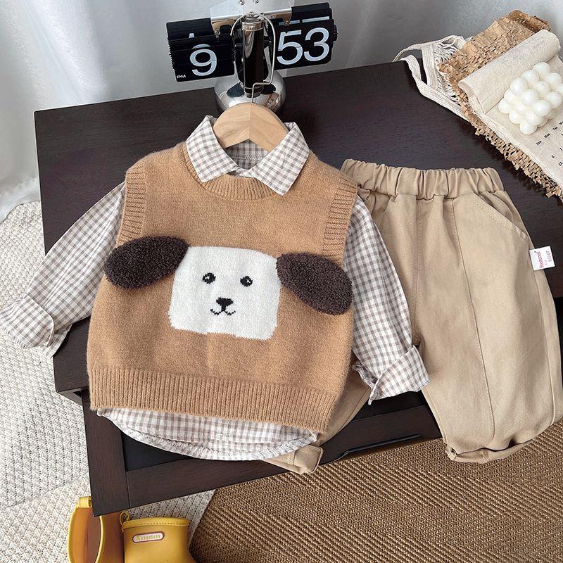 Product Introduction of Quần Áo Mùa Thu Cho Em Bé Bộ Đồ Mới, Áo Len Thời Trang Bé Trai Hoạt Hình, Áo Vest, Ba Mảnh, Thích Hợp Cho Mùa Xuân Và Mùa Thu, Được Thu Thập Bởi 2544 Người, Cao Cấp Năm 2025 4