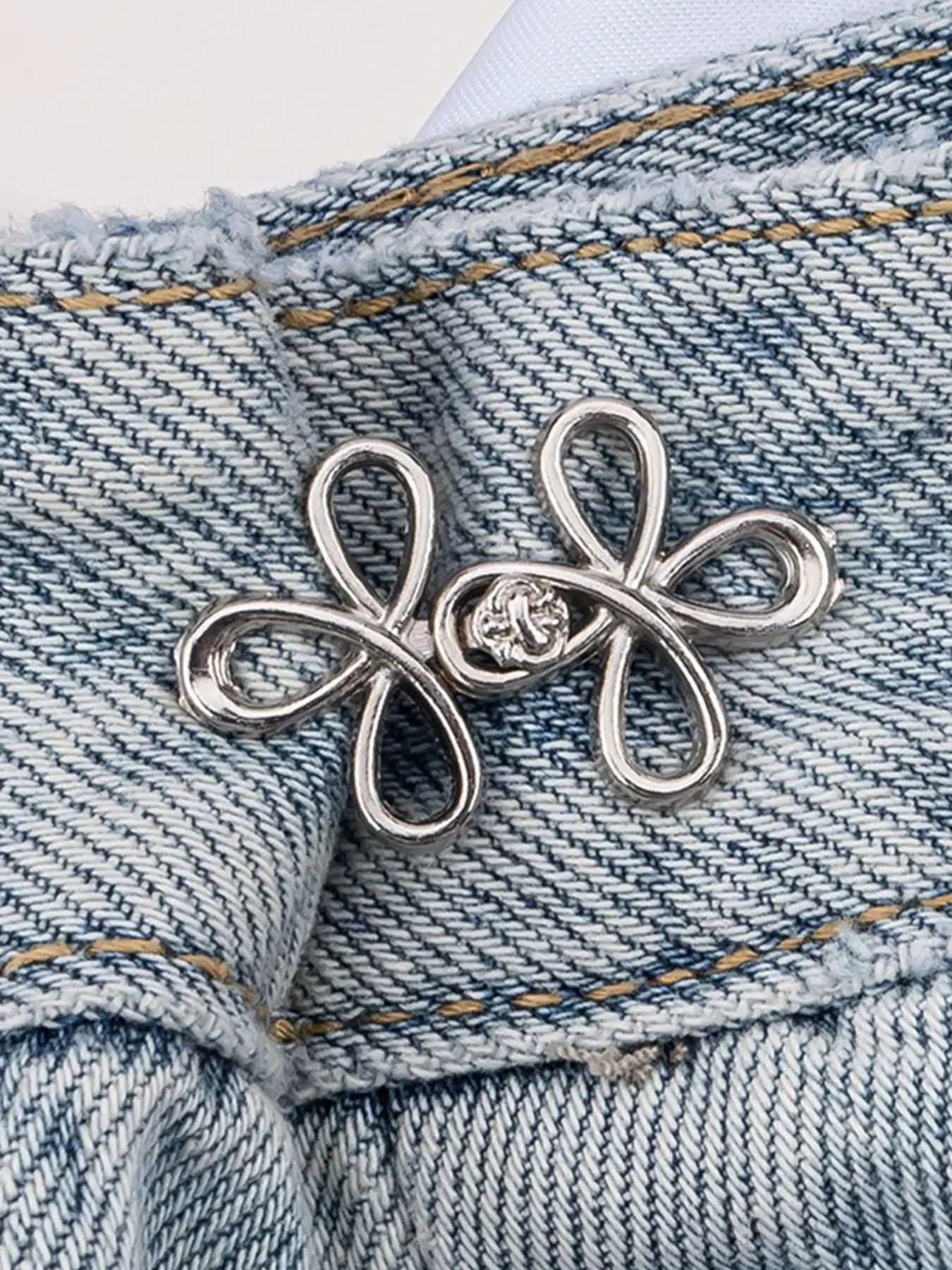 Fashionable Flower Design Pant Waist Tightener, Unisex Detachable Waist Button, Jeans Waist Adjustment Buckle, Fashion Accessories for Women & Men