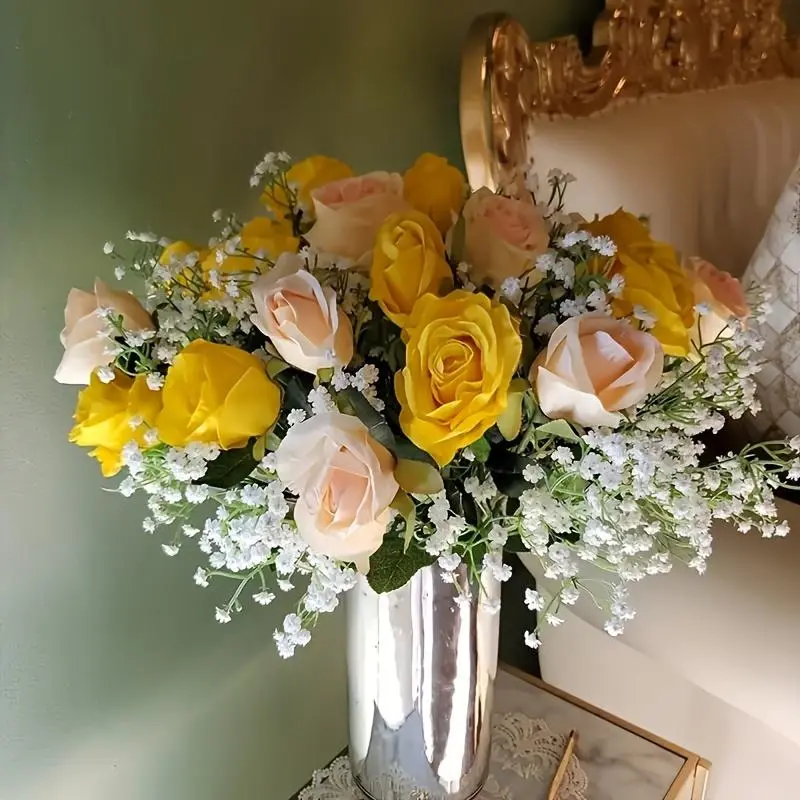 Baby's Breath Artificial Flower without Vase, 10/20pcs Faux Flower Bouquet, Decorative Flowers for Home Party Wedding Anniversary Festival 2