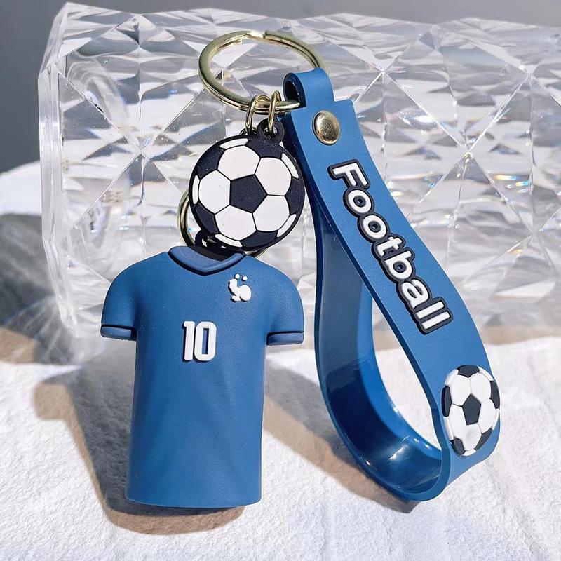 Product Introduction of Football No. 7 No. 10 Jersey Keychain Doll Couple Bags Schoolbag Pendant Car Key Chain 3
