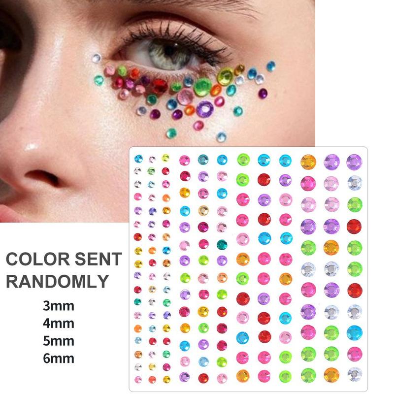 Diamond Face Stickers Nail Art Diamond Face Performance Party Makeup Ball Decorations No Glue Decorative Face Stickers 4