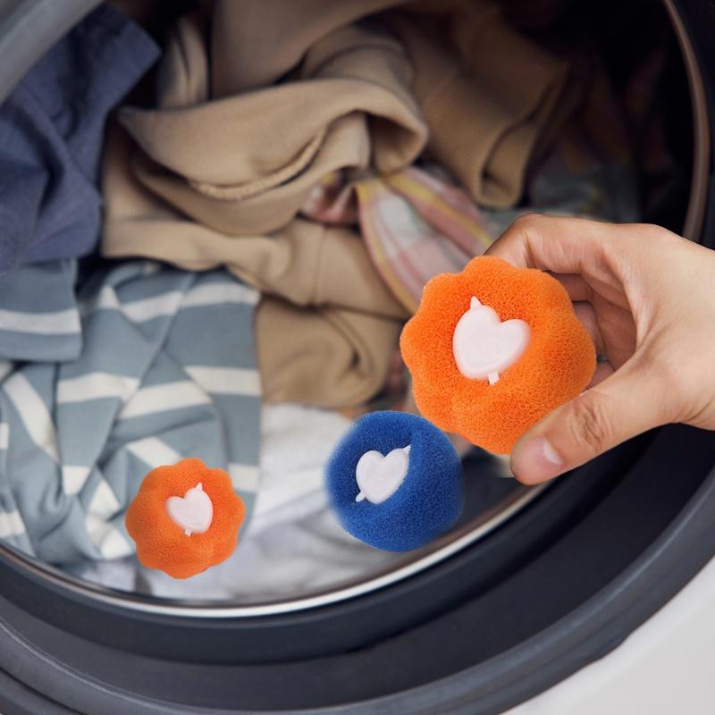 3 Pcs/lot Household Washing Machine Hair Catcher Useful Magic Laundry Ball Reusable Lint Remove Dog Hairs Removal Sponge Cleaning Tools 2