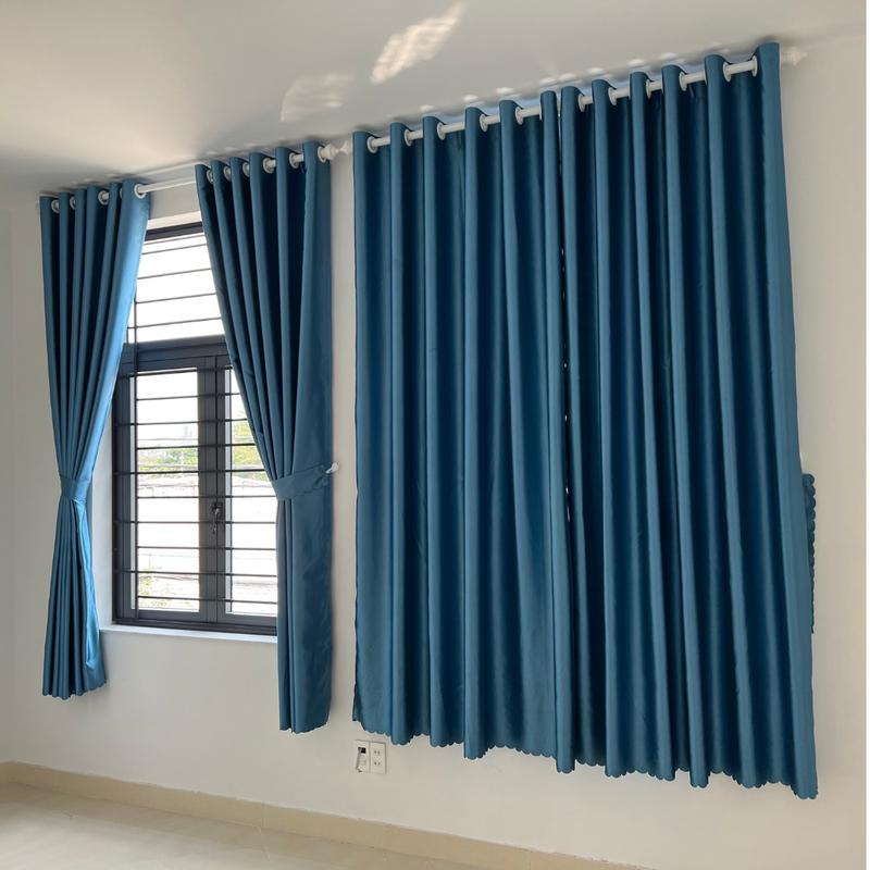  Rèm cửa sổ màu XANH DƯƠNG  rèm cửa chính chống nắng 95%  màn cửa trang trí decor phòng 
