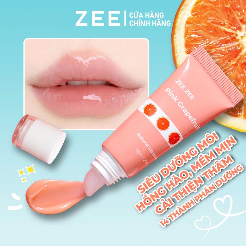  Son Dưỡng Bưởi Hồng Giúp Cải Thiện Hồng Môi Cải Thiện Sắc Tố Khô Nứt Cấp Ẩm Zee Zee Dạng Tuýp 6g 