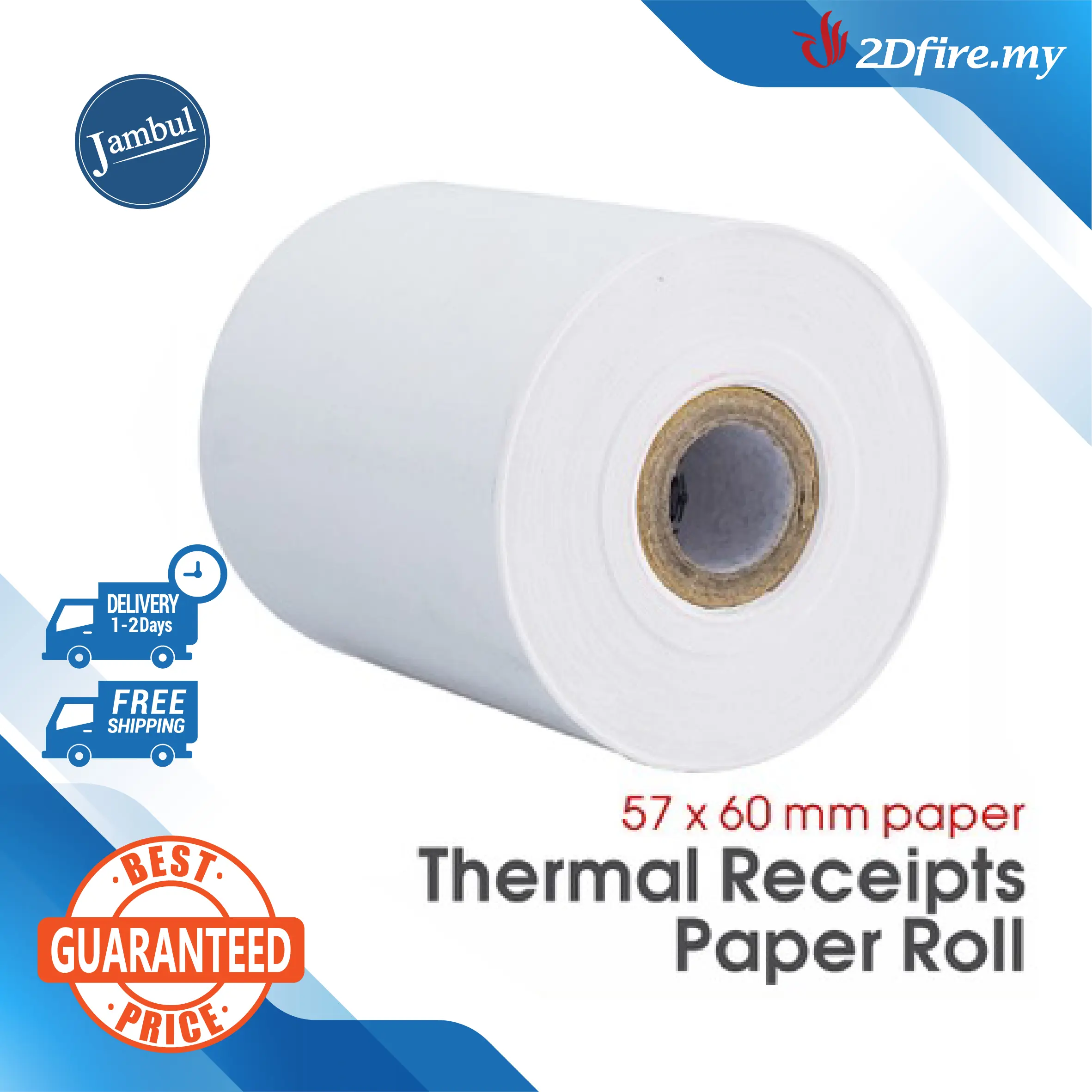 Thermal Paper Receipt Rolls Receipt Paper Cash Register Receipt Kertas Resit Cashier Kertas Printer 57X60MM Stationery