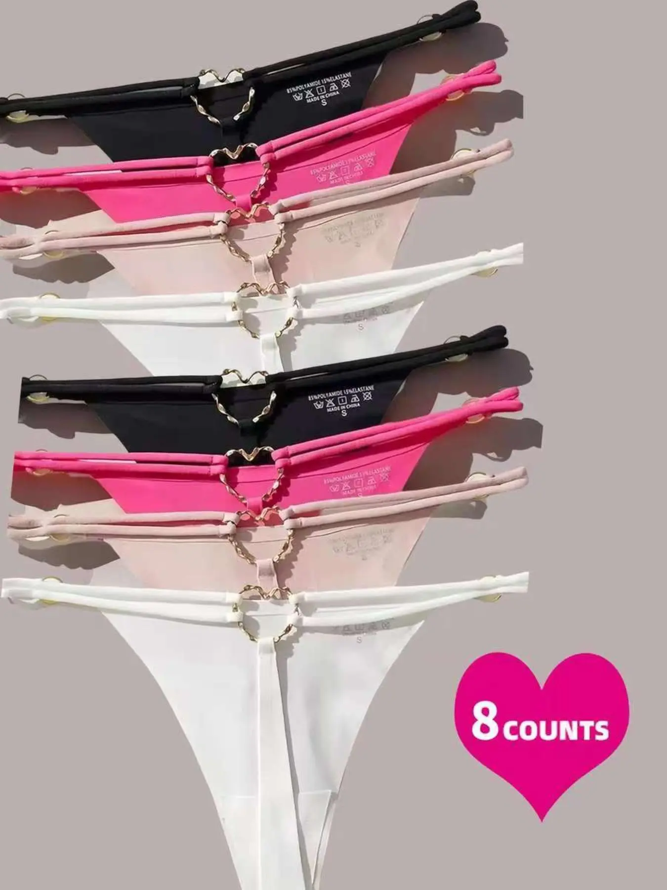 Women's Heart Decor Sports Panty, Cute Soft Comfy Breathable Fit Pastel Thong for Daily Wear, Ladies Underwear for All Seasons