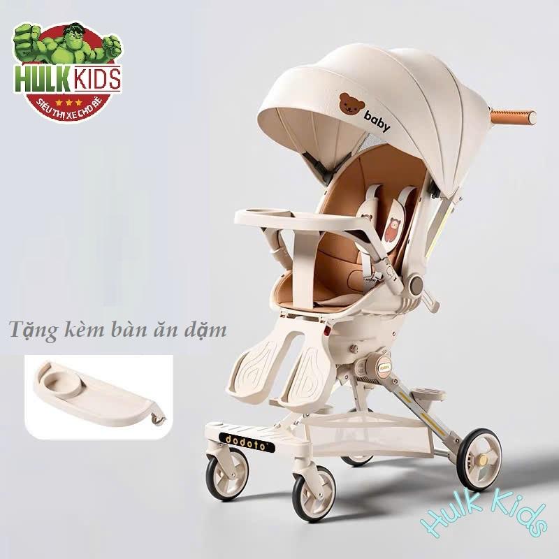 Xe đẩy 2 chiều 3 tư thế mã 6549 có kèm đệm lót và bàn ăn dặm cho bé, có thể gấp gọn