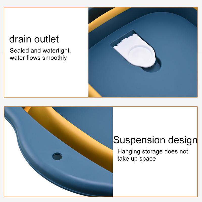 Portable Kitchen Storage Tray Foldable Dishwashing Basin with Drain Plug, Space Saving Outdoor Multipurpose Folding Sink 6
