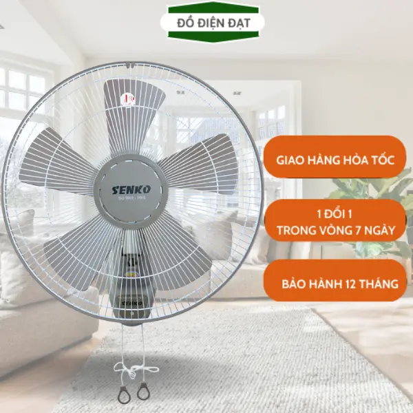 Quạt treo tường 5 cánh Senko TC1880, Bảo hành 12 tháng