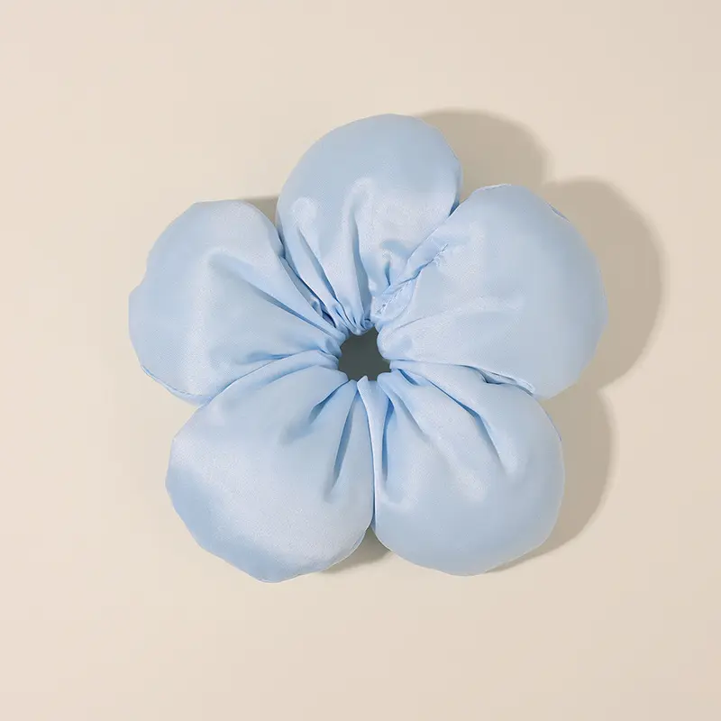 Dây Buộc Tóc Hoa Bánh Mì, Chất Liệu Satin Cao Cấp, Scrunchie Đầy Bông 3D, Thiết Kế Thanh Lịch Women Nữ 5