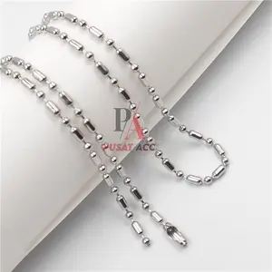 Kalung Rantai Pendant / Kalung MCI Titanium Stainless Biji Lada Biji Bambu Anti Karat Pria Wanita