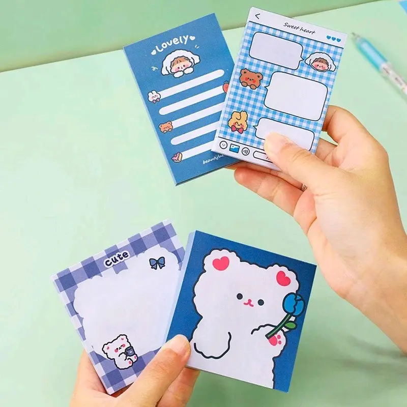 STICKY NOTES MOTIF LUCU WARNA BIRU • SHARING ISI 20 LEMBAR • BAHAN JURNALING/SCRAPBOOK 4