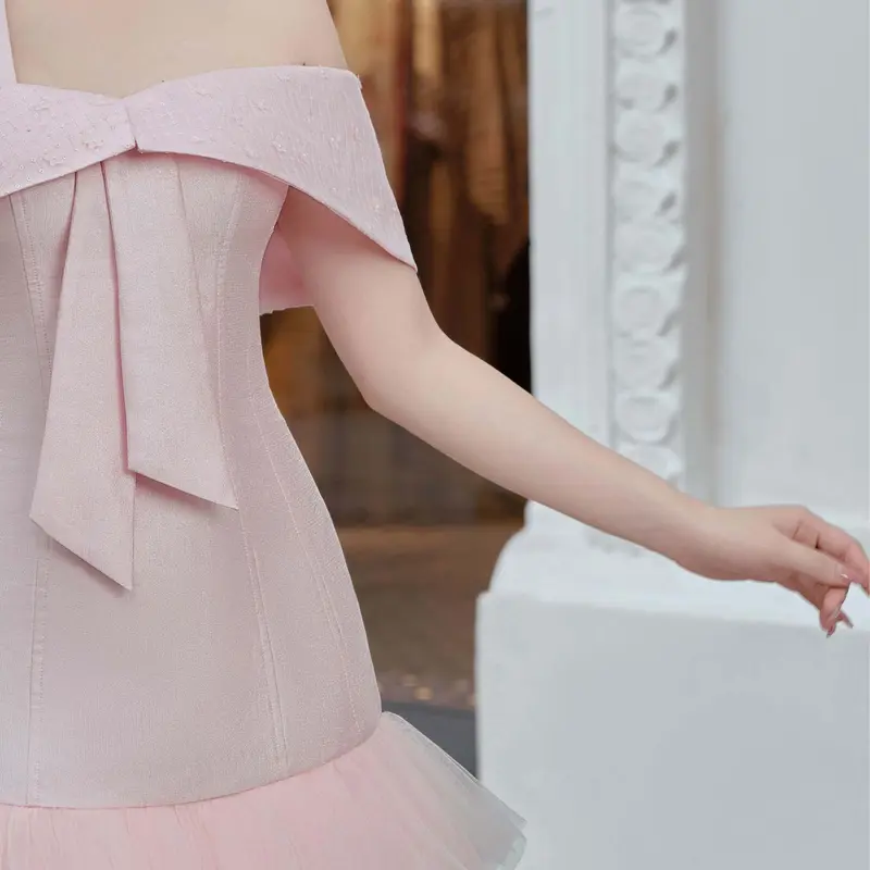 HALIA - Váy Kiera Women Dress Màu Hồng Pastel đầm  màu Kim Tuyến 2