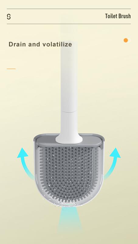 Product Introduction of Bàn Chải Nhà Vệ Sinh Gắn Tường, Bàn Chải Silicon Đầu Phẳng, Chất Tẩy Rửa Nhà Vệ Sinh, Bộ Bàn Chải Làm Sạch Nhà Vệ Sinh, Phòng Tắm 10