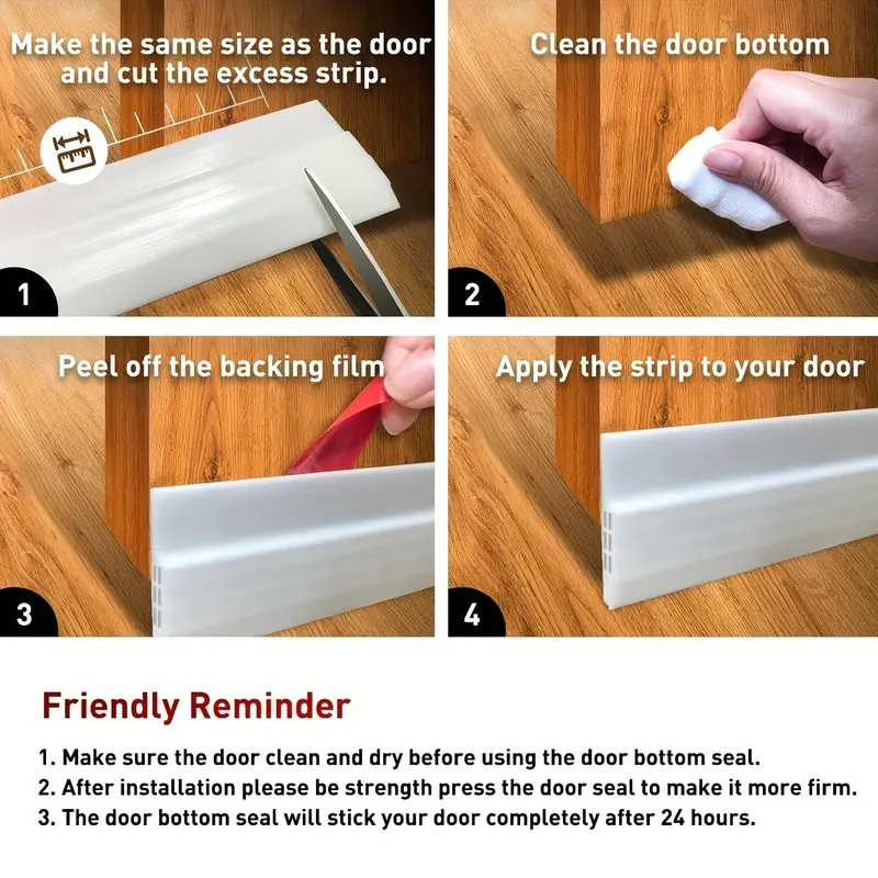 Door Draft Stopper, Door Seam Weatherstrip, Door Bottom Seal, Noise Reduction Door Draft Stopper, Home Decor Supplies 7