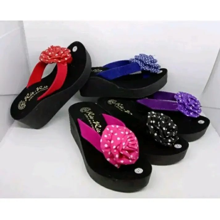 sandal wedges anak perempuan polkadot terbaru 2023 Fashion