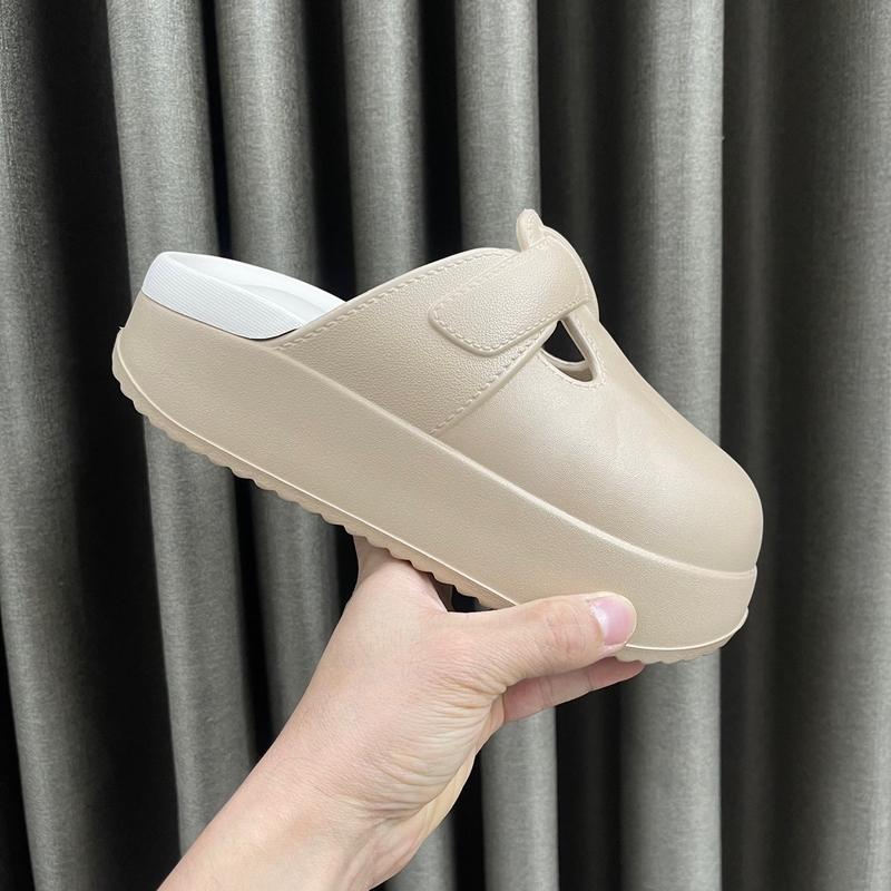 Dép sục nữ nâng đế cao gót 6cm chất liệu mủ cao su đi nước đi mưa 6