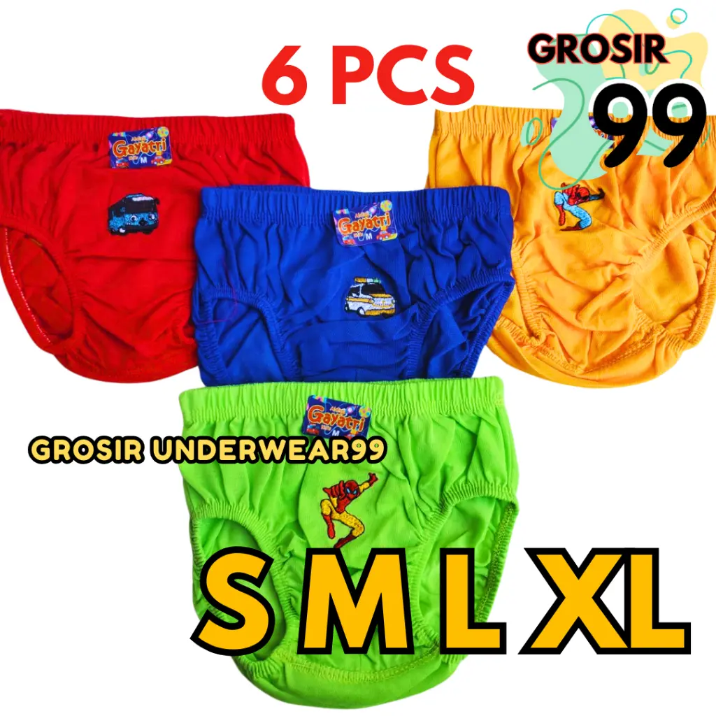 TERLARIS 6 PCS CELANA DALAM ANAK COWOK BORDIR GROSIR99
