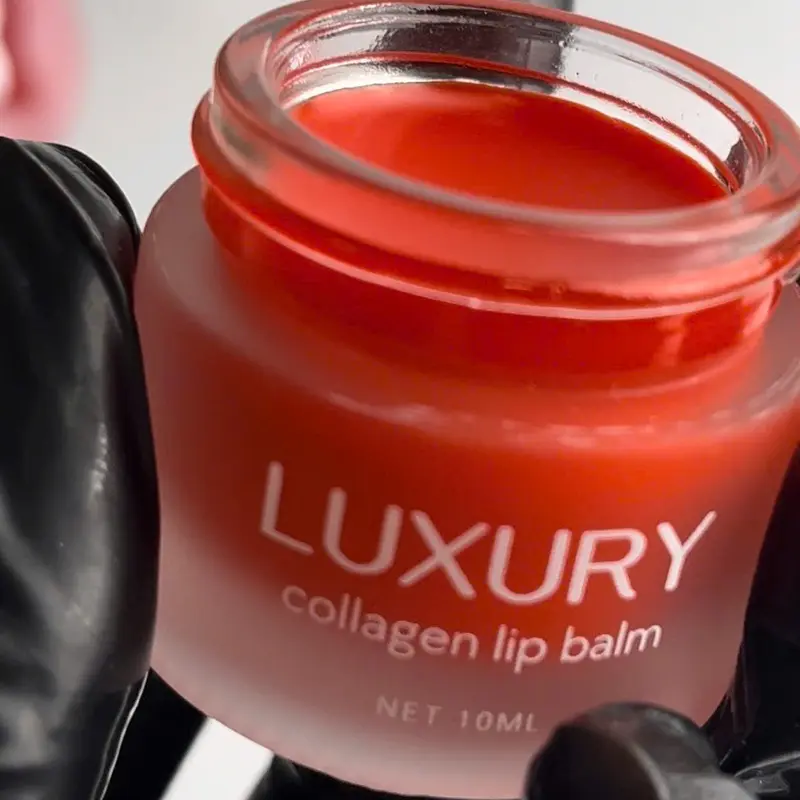 [ĐỎ HỒNG-ĐỎ CAM] Son Dưỡng Hồng Môi Lựu Đỏ LUXURY - Collagen Lip Balm Skincare 10g Son Môi Nữ Women 3