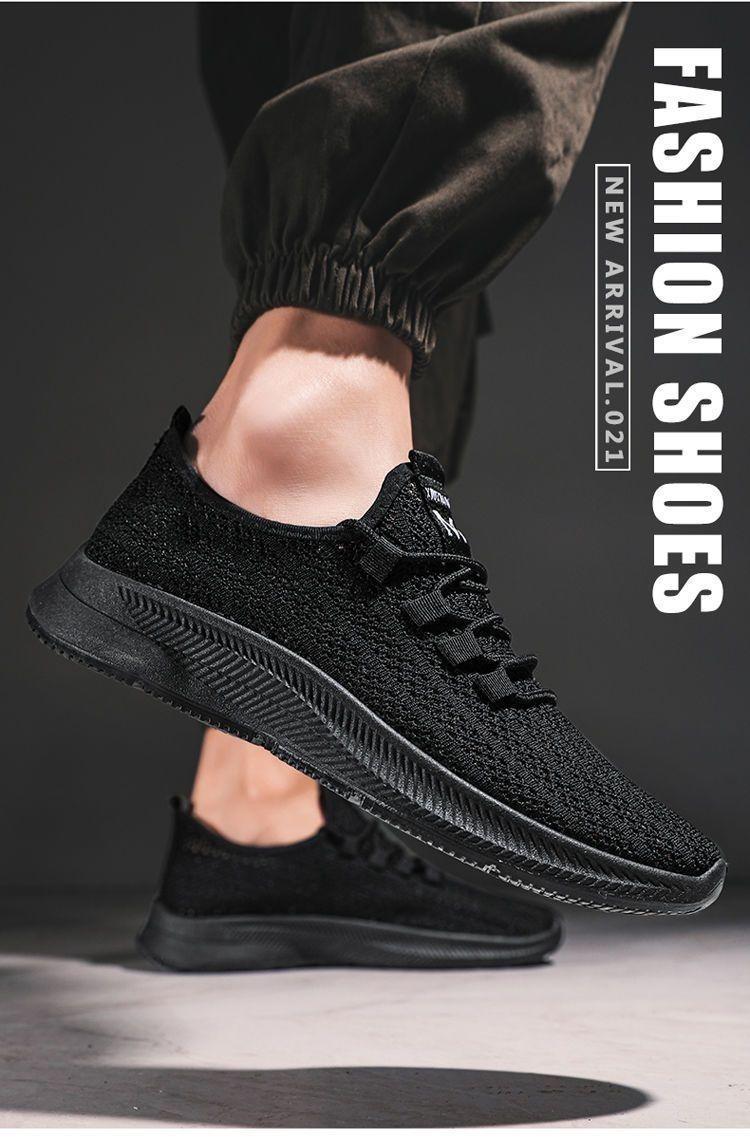 Product Introduction of New Men's Shoes Summer Breathable Thin Hollow Sports Running Mesh Shoes Men's Mesh Lightweight Black Mesh Trendy Shoes Walking Shoes Footwear 10