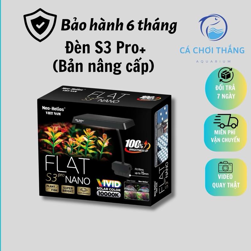 Đèn RGB S3 Flat Nano Pro + 3 in 1 (Bản nâng cấp) - Bóng LED TriR RGB thế hệ mới, tăng cường màu cho cá cây, không màu nước